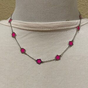 Chic Pink Floral Necklace